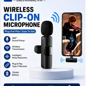 Wireless Lavalier Microphone (USB Type-C) – Plug & Play Mini Mic