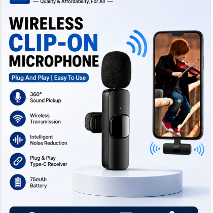 Wireless Lavalier Microphone (USB Type-C) – Plug & Play Mini Mic